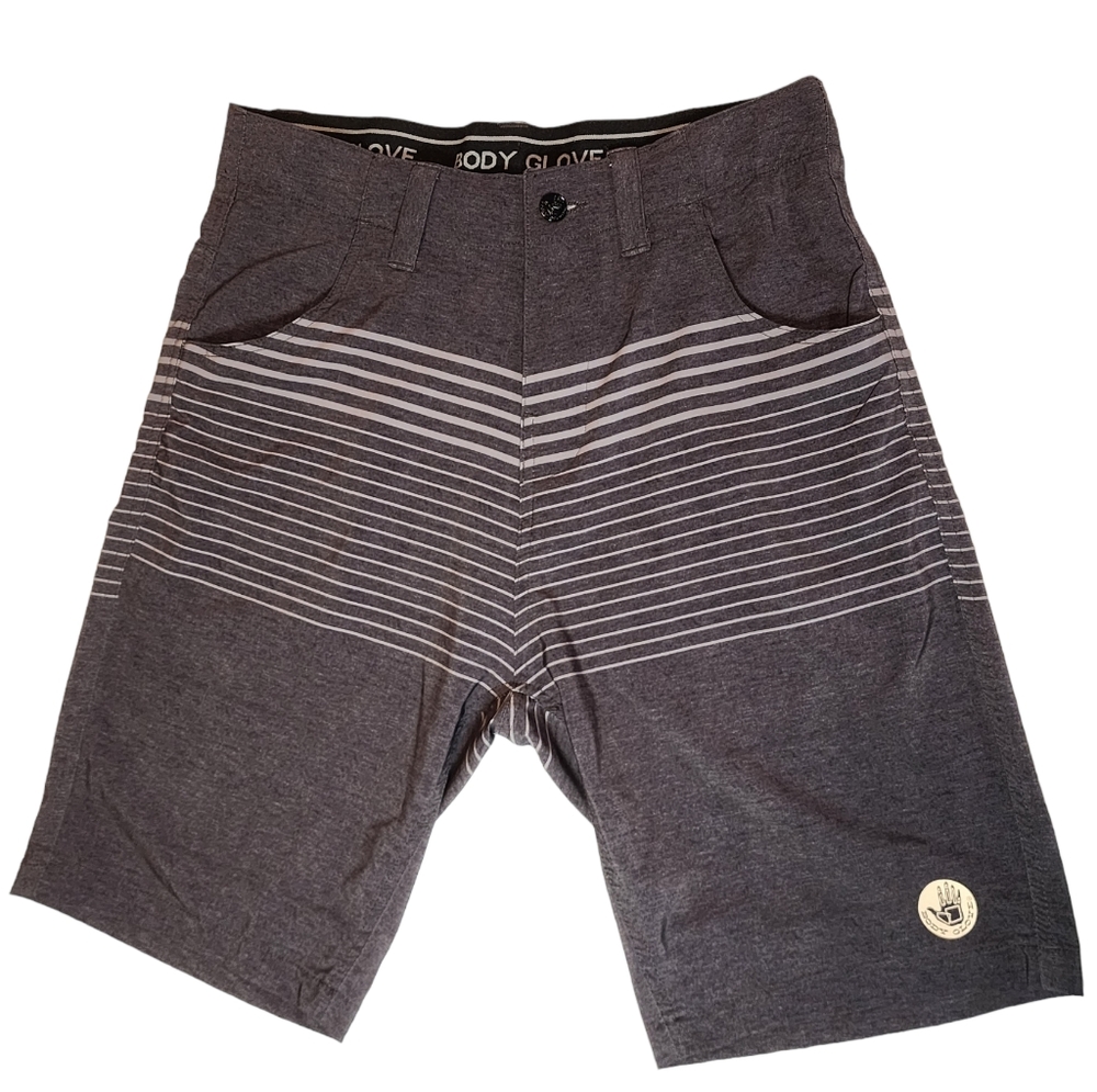 Body Glove Men's Board Shorts Grey with Stripes size 36 / XL Pre Owned Condition